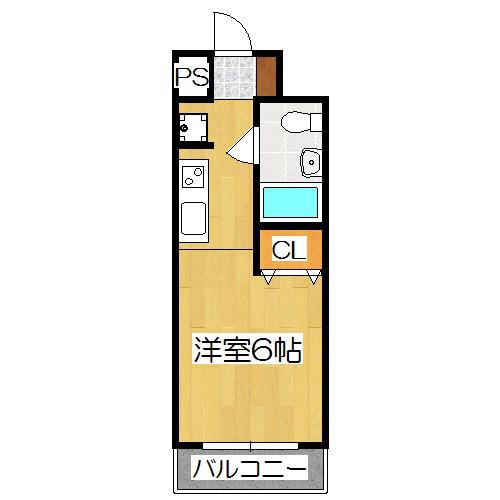 リーガル京都河原町(ワンルーム/3階)の間取り写真