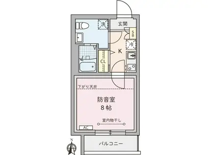 ラシクラス上井草(1K/4階)の間取り写真