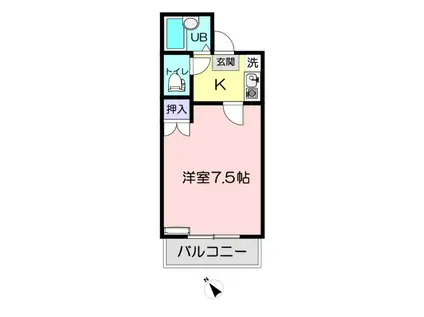 パークハイムわかば(1K/3階)の間取り写真