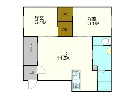 リラコート(2LDK/2階)の間取り写真
