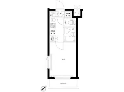 ルーブル武蔵中原(1K/2階)の間取り写真