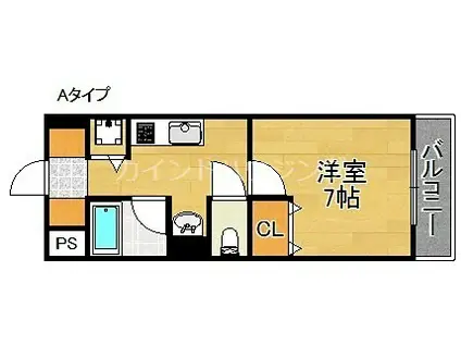 アンシャンテ(1K/1階)の間取り写真