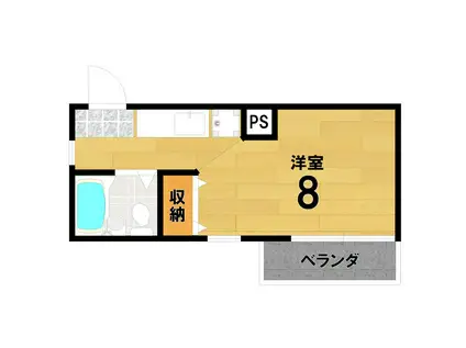 フェニックスII(ワンルーム/1階)の間取り写真