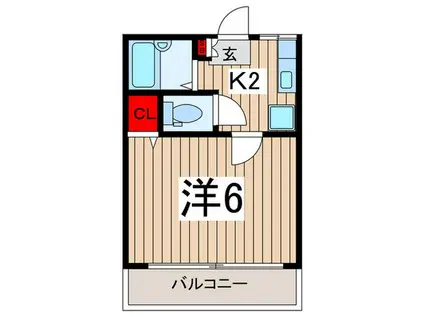 サンハイム(1K/2階)の間取り写真