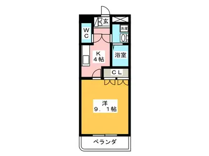 グランドビラ・コート(1K/1階)の間取り写真