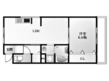 ラムール大久保(1LDK/3階)の間取り写真