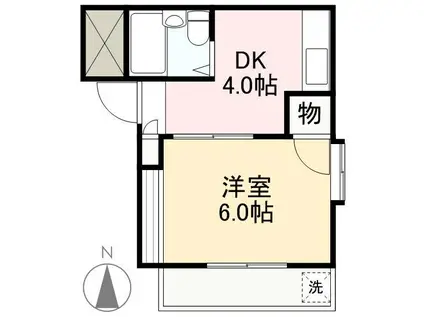 黒川ハイツ(1DK/2階)の間取り写真