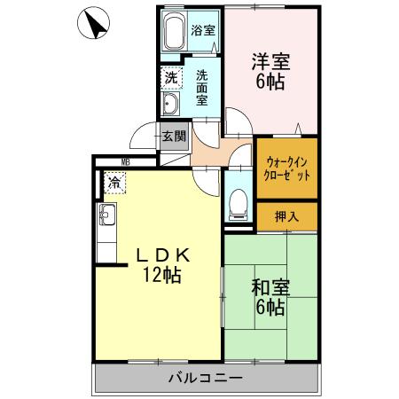 ペイサージュ上津(2LDK/3階)の間取り写真