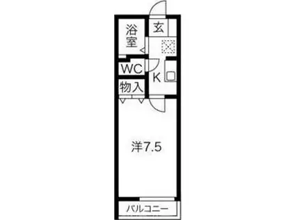 セジュール西宮今津(1K/2階)の間取り写真