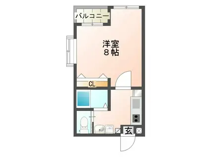 ノースヴィレッジIII(1K/1階)の間取り写真