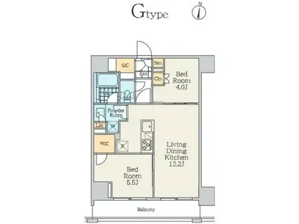 クレストコート中野富士見町(2LDK/7階)の間取り写真