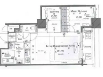 ガレリア・サーラ(2LDK/12階)の間取り写真