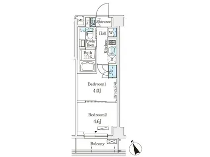 アリビオ学芸大学(2K/2階)の間取り写真