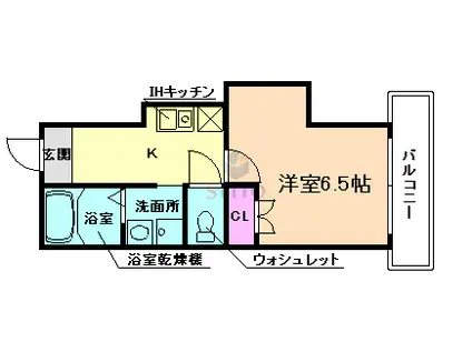 アリバ豊崎(1K/2階)の間取り写真