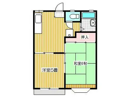 ウィン・ベル02(2DK/2階)の間取り写真