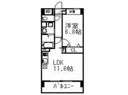 プライムアーバン千駄木(1LDK/2階)の間取り写真