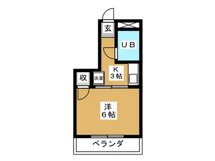ハイツ大和(1K/3階)の間取り写真