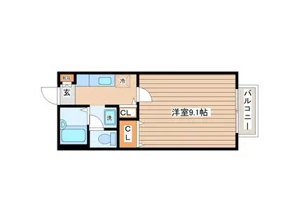 ディアス桜木(1K/1階)の間取り写真