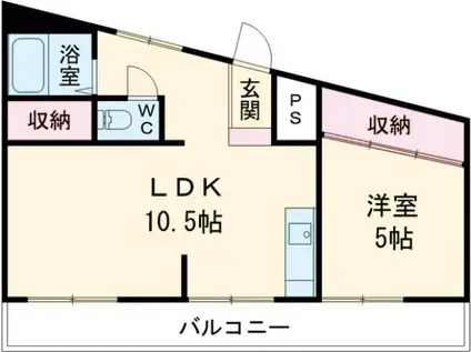 Vタウン(1LDK/4階)の間取り写真
