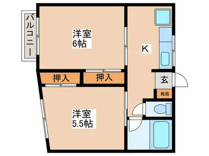 大森コーポ(2K/2階)の間取り写真