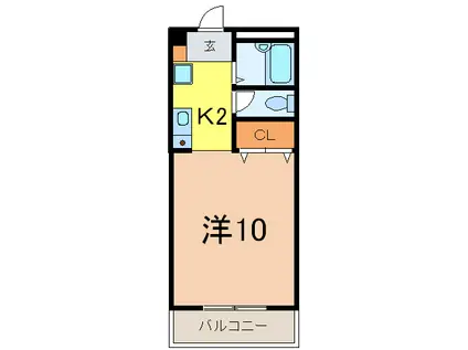 カサビアンカ(1K/2階)の間取り写真