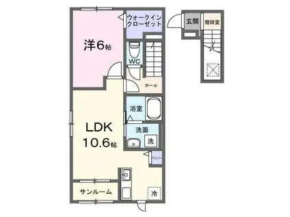 七栄アパートA(1LDK/2階)の間取り写真
