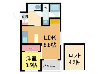 GRAN KOBELIA(1LDK/1階)の間取り写真