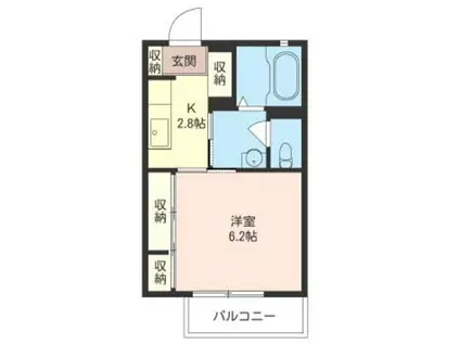 フレグランスSII(1K/1階)の間取り写真