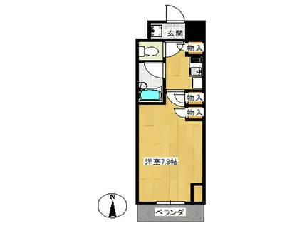 サンシティ御所西(1K/3階)の間取り写真