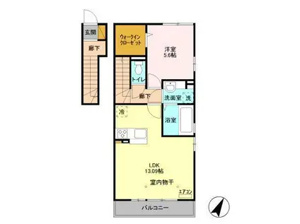 BALL PARK(1LDK/1階)の間取り写真