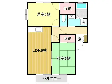 ラピスハイネス(2LDK/2階)の間取り写真
