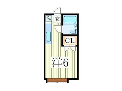 キャピタル柏(ワンルーム/2階)の間取り写真