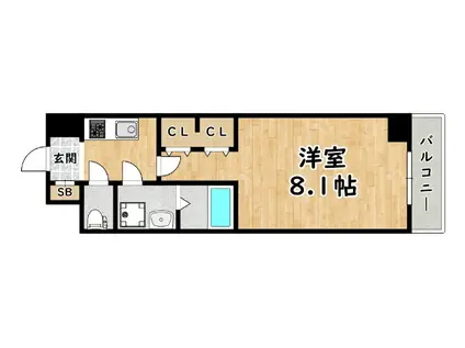 ES-GRANDE大阪 CITY AVENUE(1K/3階)の間取り写真