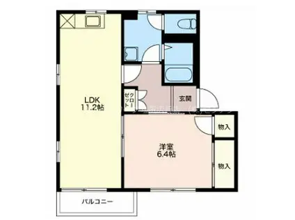 フレグランスたけくら E棟(1LDK/1階)の間取り写真