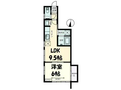 ソリスガーデン(1LDK/1階)の間取り写真