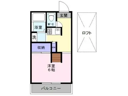 GROWING(1K/2階)の間取り写真