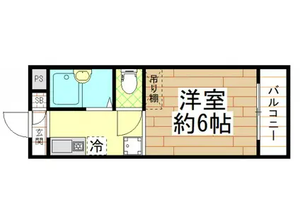 メゾンウィング(1K/2階)の間取り写真