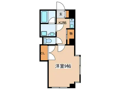 S.T南台(1K/2階)の間取り写真