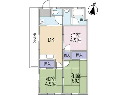 FIELDENCE狭山ヶ丘(3DK/1階)の間取り写真