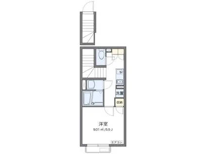 クリスマスローズ(1K/2階)の間取り写真