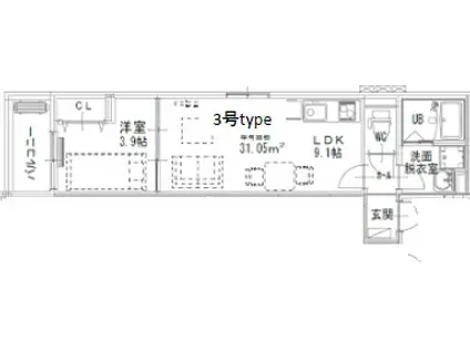 D PORTA HABITASION(1LDK/1階)の間取り写真