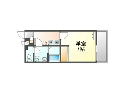 クレイノさんだんかII(1K/1階)の間取り写真