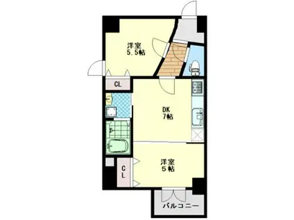 アリスマナーガーデン四天王寺(2DK/8階)の間取り写真