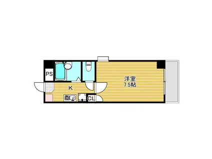 グリーンライフ箕面(1K/6階)の間取り写真