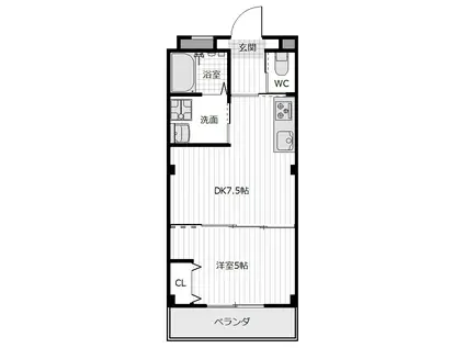 ピース・スクエア八万II A(1DK/1階)の間取り写真