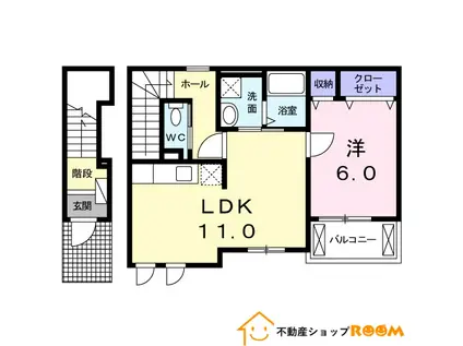 マイクレインIII(1LDK/2階)の間取り写真