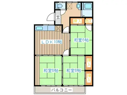 ケヤキハイツ(3LDK/2階)の間取り写真