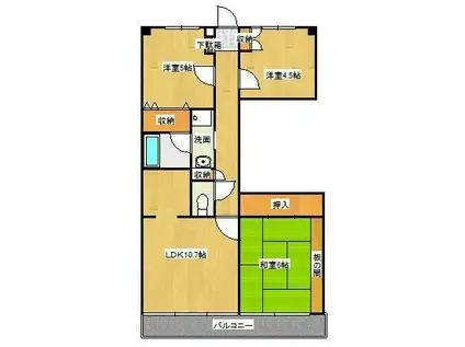 シャルマン5(3LDK/7階)の間取り写真
