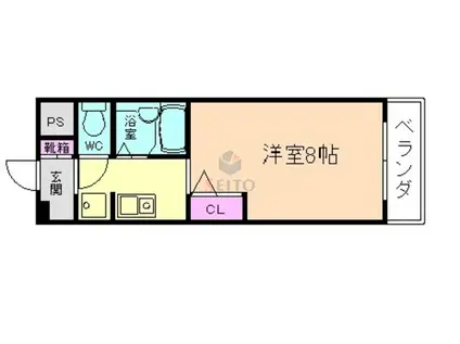 パークサイドコート(1K/4階)の間取り写真