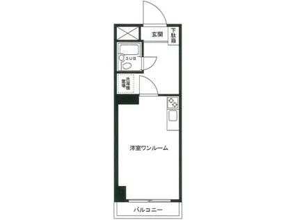 シャンボール門前仲町(ワンルーム/4階)の間取り写真